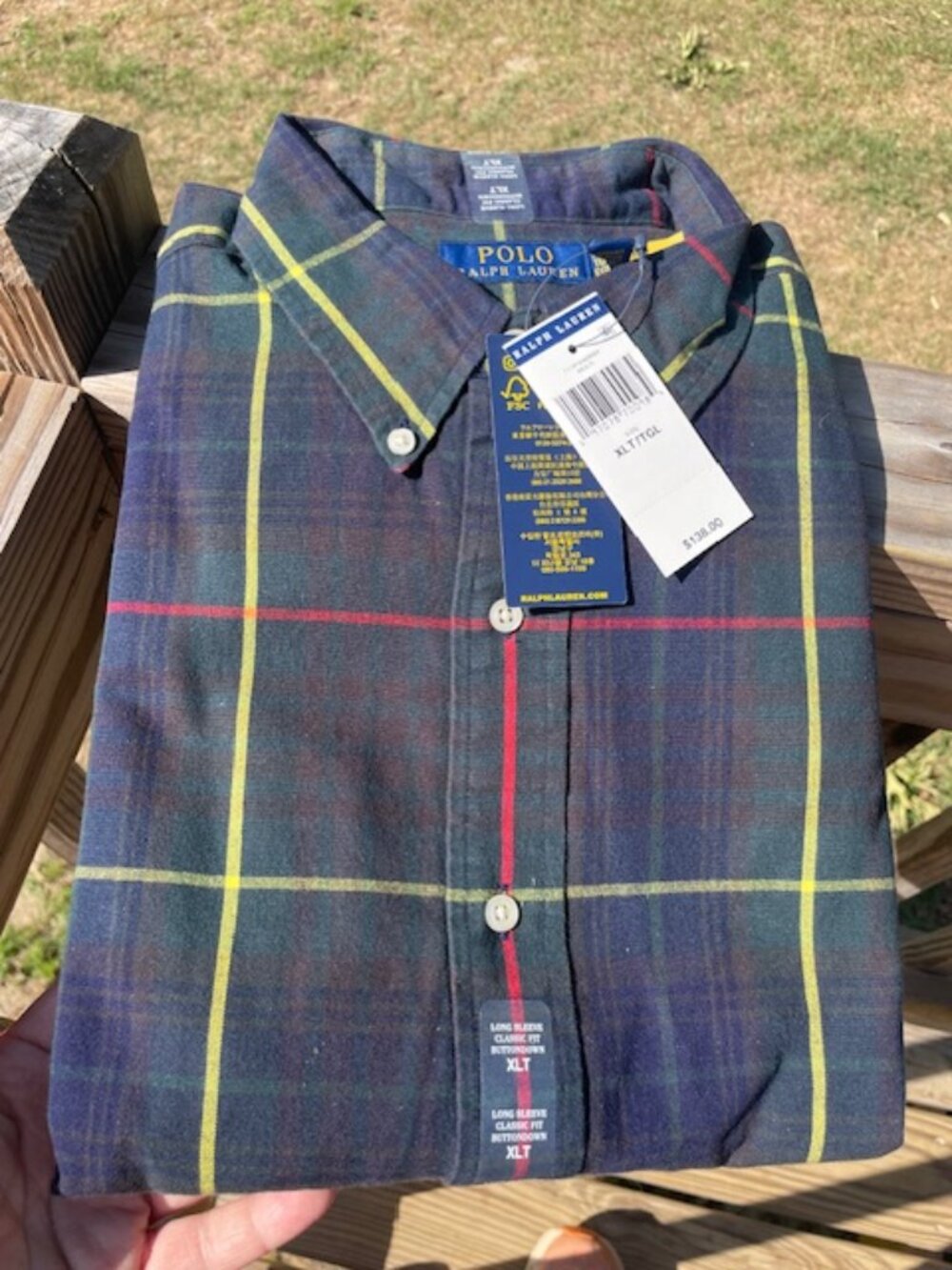 NWT XLT Long Sleeve Classic Fit Button-down Polo Shirt
